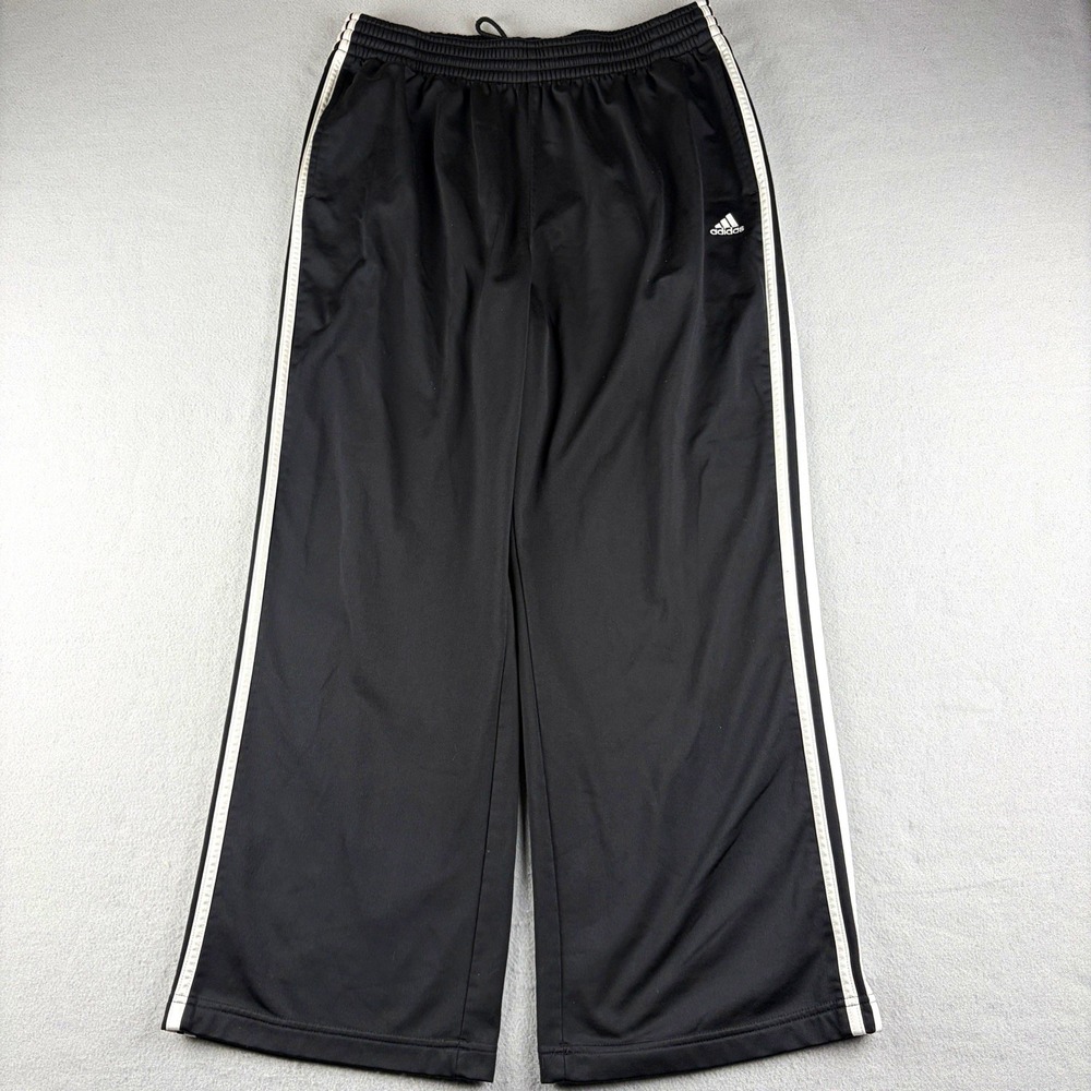 Vintage 2006 adidas 3 Stripe Track Pants Black White Men's Large 29" Inseam